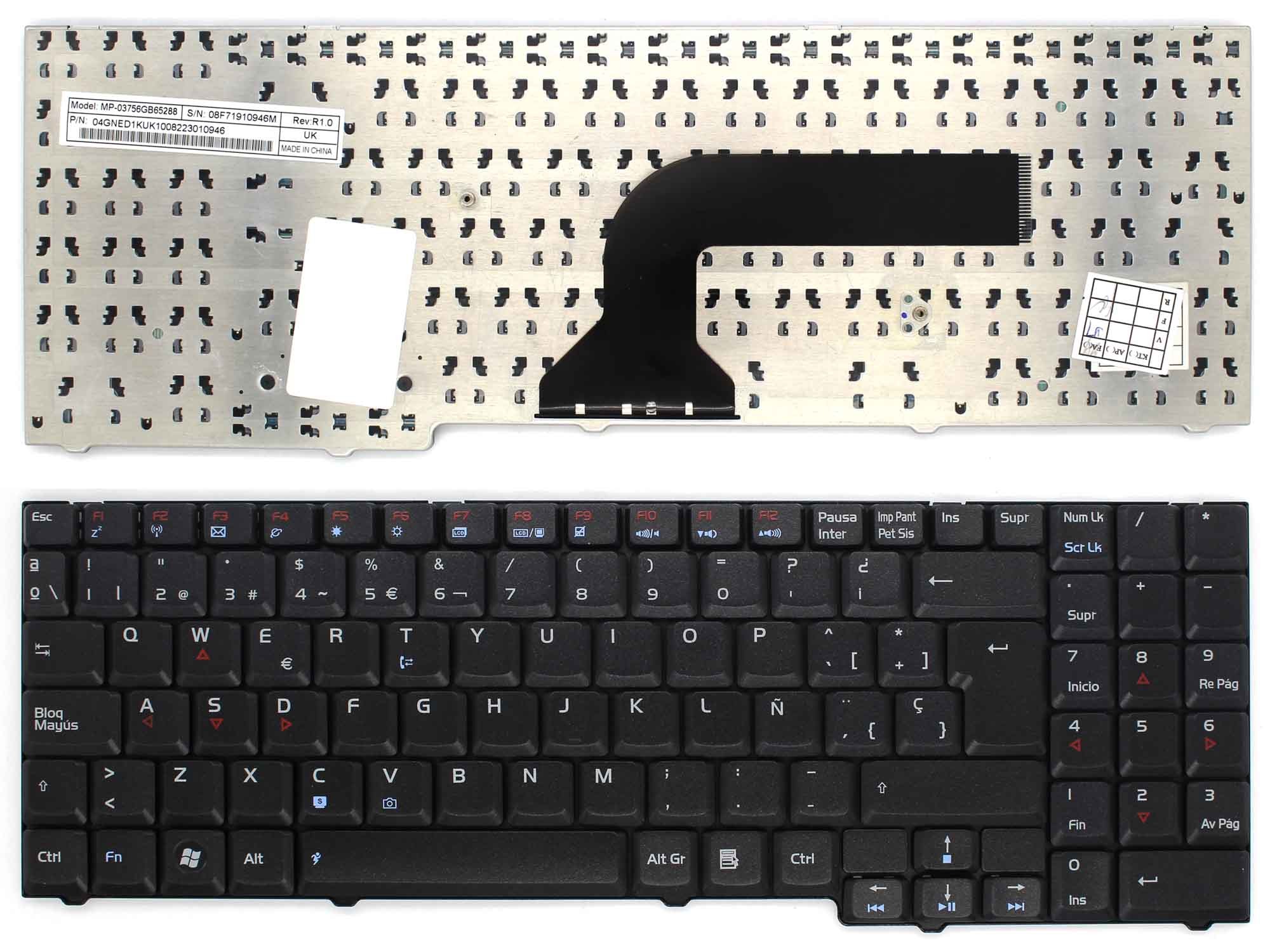 TECLADO PARA PORTÁTIL ASUS M50 M50V M70 M70V G50 G50V G70 G70V F7 X55 X57 X70 X71 SERIES