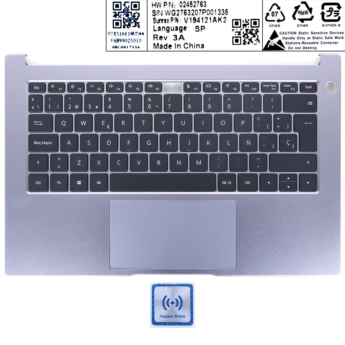 TECLADO RETROILUMINADO PARA PORTÁTIL HONOR MAGICBOOK 14 NBB-WAHP9 W29