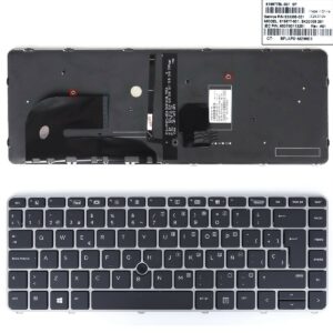 TECLADO RETROILUMINADO PARA PORTÁTIL HP 840 G3 745 G3 848 G3 840 G4 745 G4 ZBOOK 12-0155C-DZ01-K19 PRATA