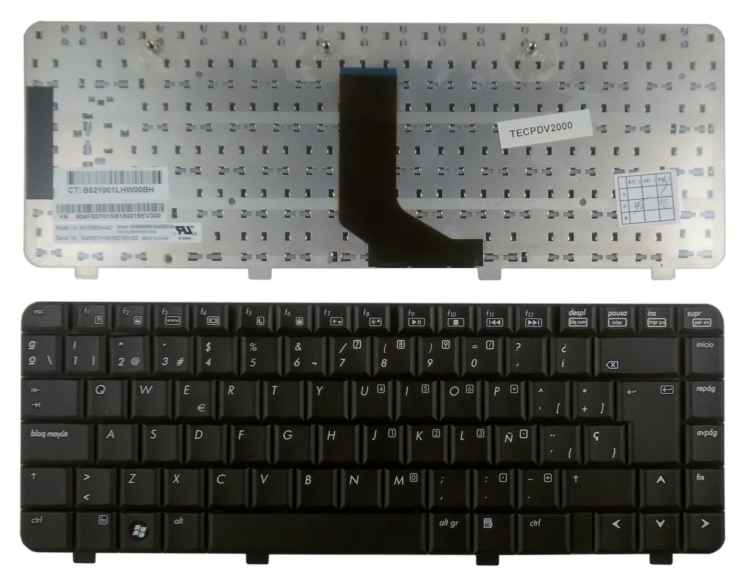 TECLADO PARA PORTATIL HP PAVILION DV2000 DV2100 DV2200 DV2300 DV2400