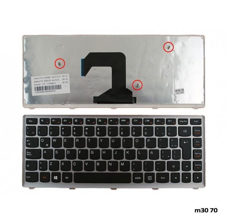 TECLADO PARA PORTATIL LENOVO U410 PRETO COM ESTRUTURA PRATA