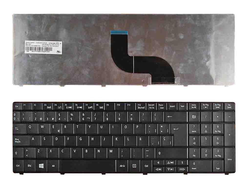 TECLADO PARA PORTATIL ACER TM8571 E1-521 E1-531 E1-531G E1-571 E1-571G PRETO WIN8 VERSÃO 3) NSK-AU01S PK130C92S00 9Z.N3M82.11D