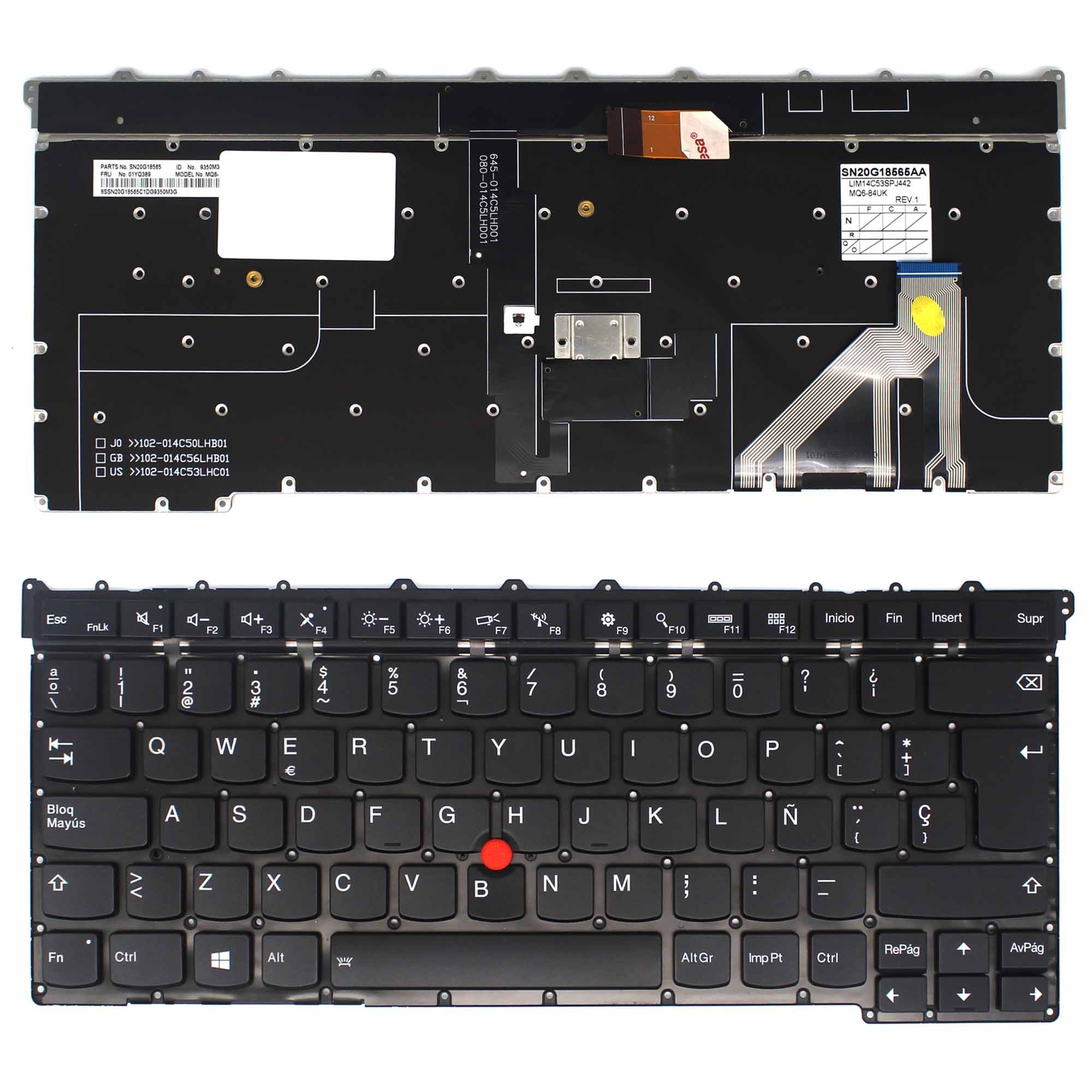 TECLADO PARA PORTATIL LENOVO THINKPAD X1 CARBON 3GEN 2015 MQ6-85GB SG-6470-2EA