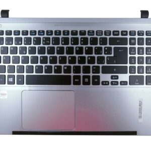 TECLADO CHEIO COM CARCAÇA FRONTAL PARA PORTATIL ACER ASPIRE V5-571 V5-551 PLATEADA
