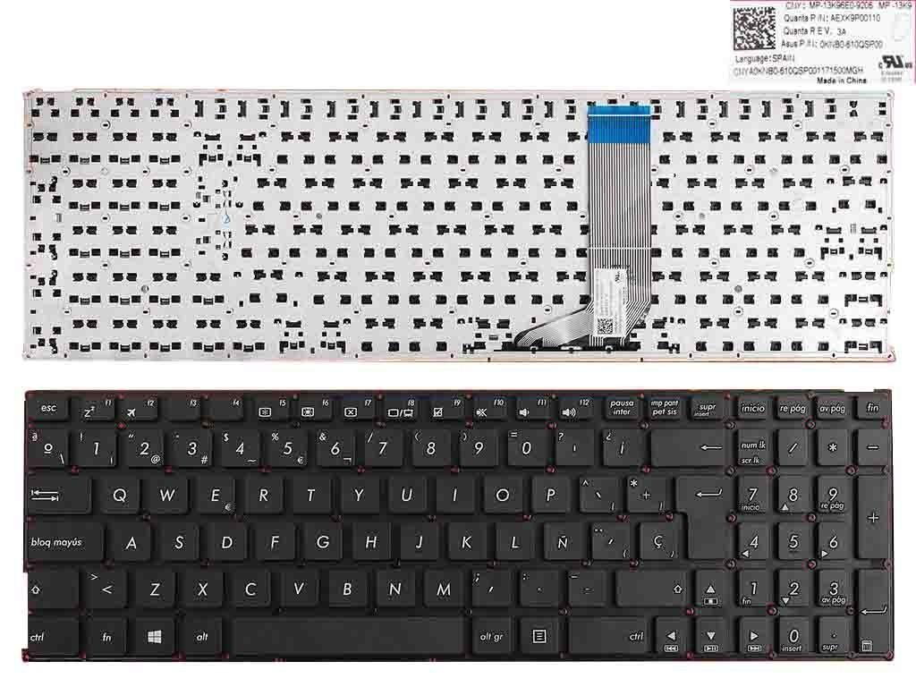 TECLADO PARA PORTATIL ASUS A556U A556UA A556UB A556UF A556UJ A556UR A556UV A556 X556 PRETO (SIN ESTRUTURA,WITHOUT FOIL,WIN8)