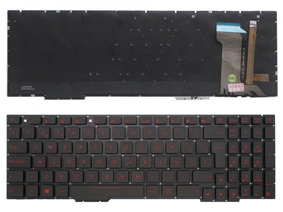 TECLADO PARA PORTATIL ASUS ROG GL753 GL753V GL753VE GL753VD