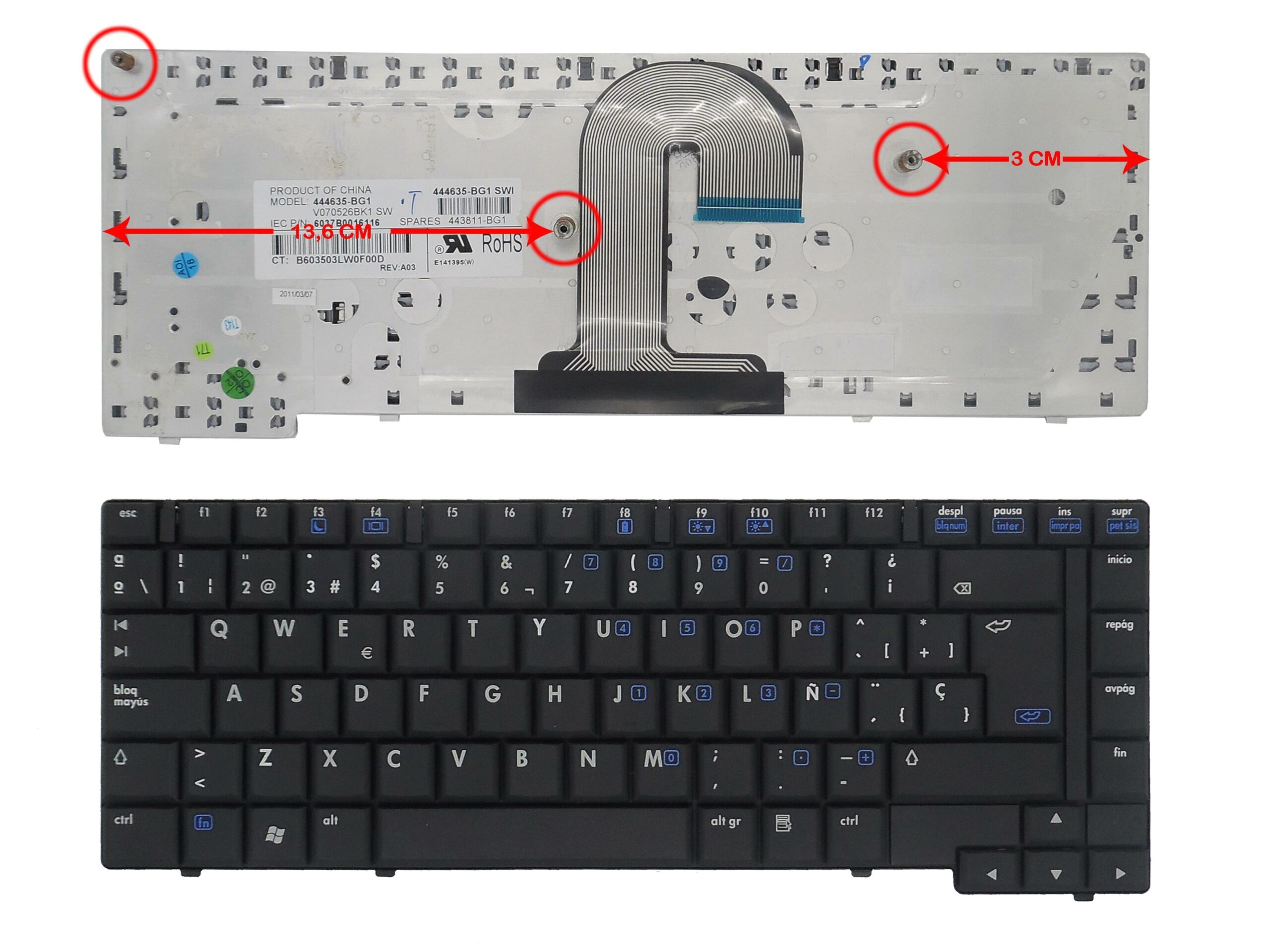 TECLADO PARA PORTATIL HP COMPAQ 6710 6710B 6710S 6715