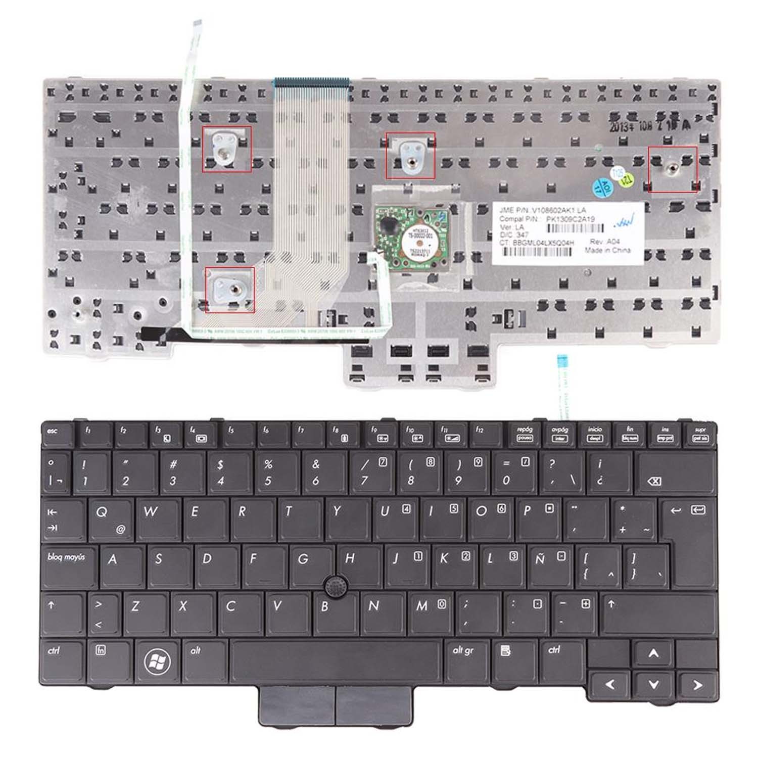 TECLADO PARA PORTATIL HP ELITEBOOK 2540 2540P 598790-001 V108602AS1 PK1309C2A00