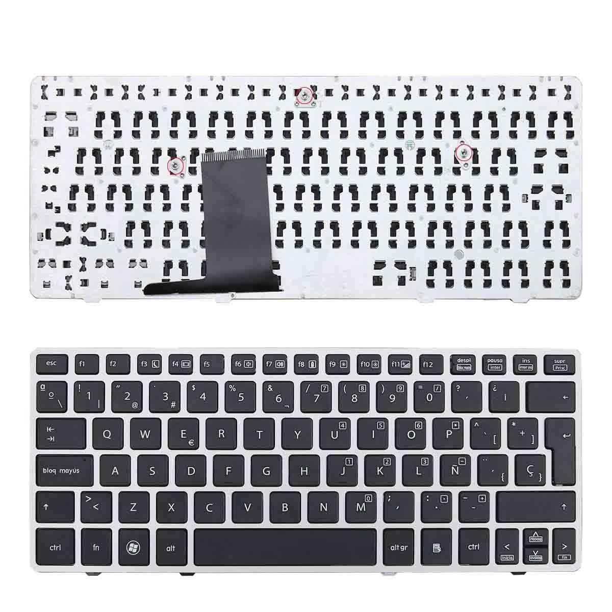 TECLADO PARA PORTATIL HP ELITEBOOK 2560P PRETO COM ESTRUTURA PRATA