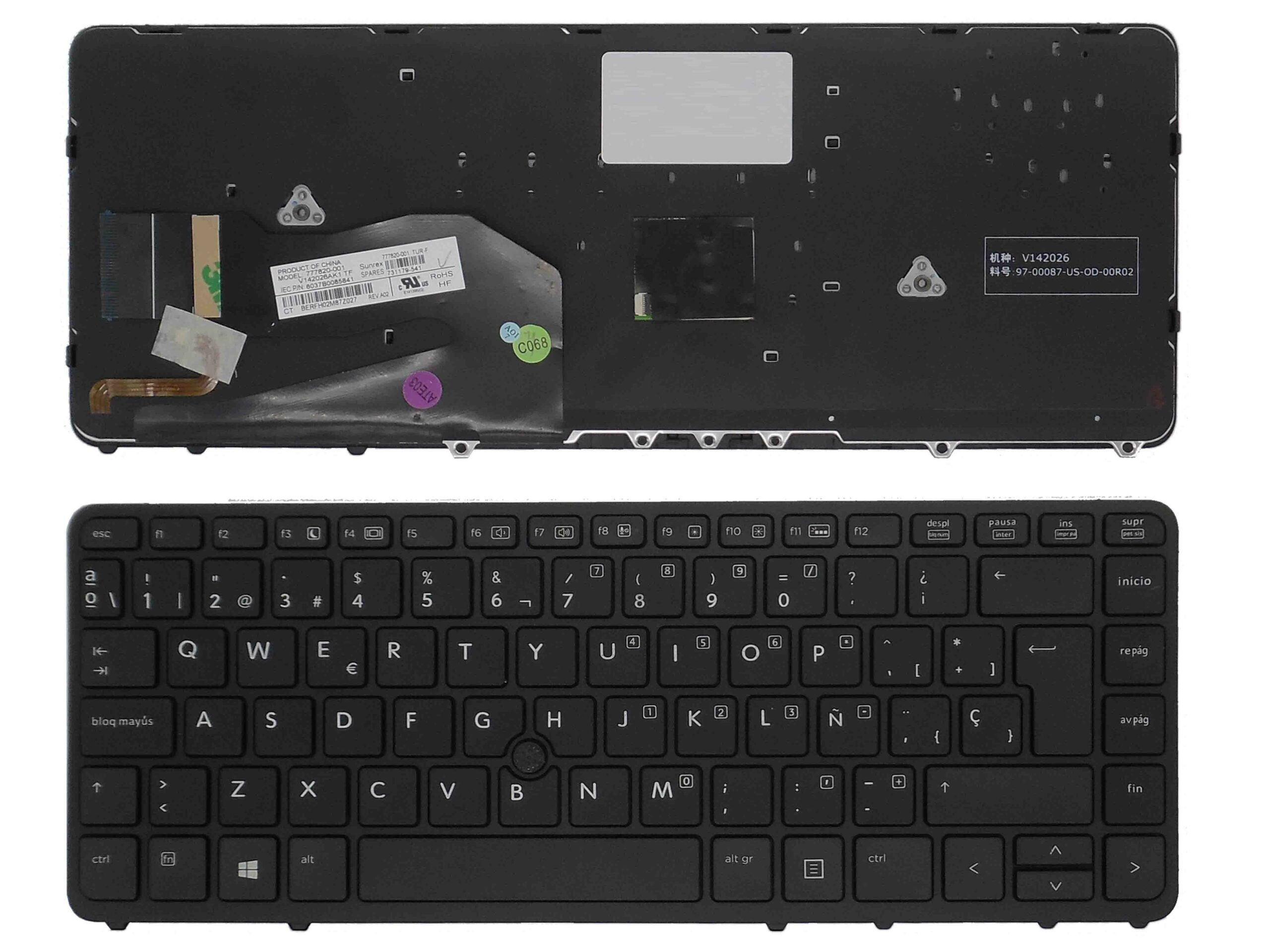 TECLADO PARA PORTATIL HP ELITEBOOK 840 G1 850 G1 840 G2 SERIES 730794-071