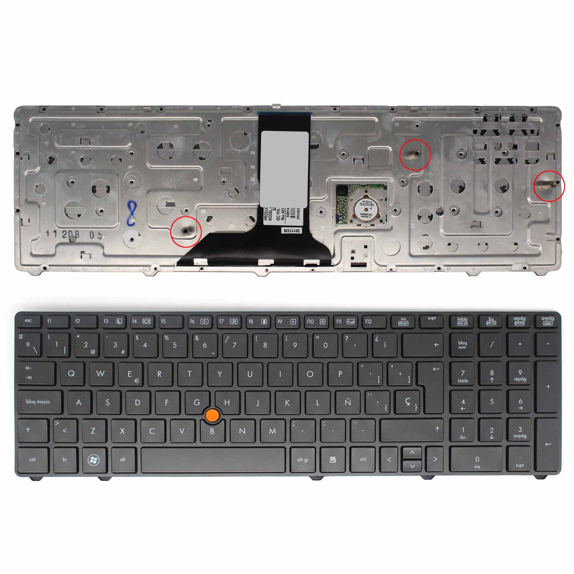 TECLADO PARA PORTATIL HP ELITEBOOK 8760W 8760P 8770P 8770W COM MOLDURA - Image 2