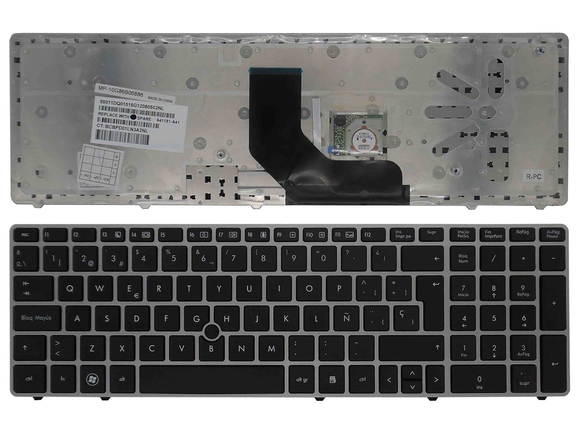 TECLADO PARA PORTATIL HP PROBOOK 6560B ELITEBOOK 8560P MP-10G86B06886