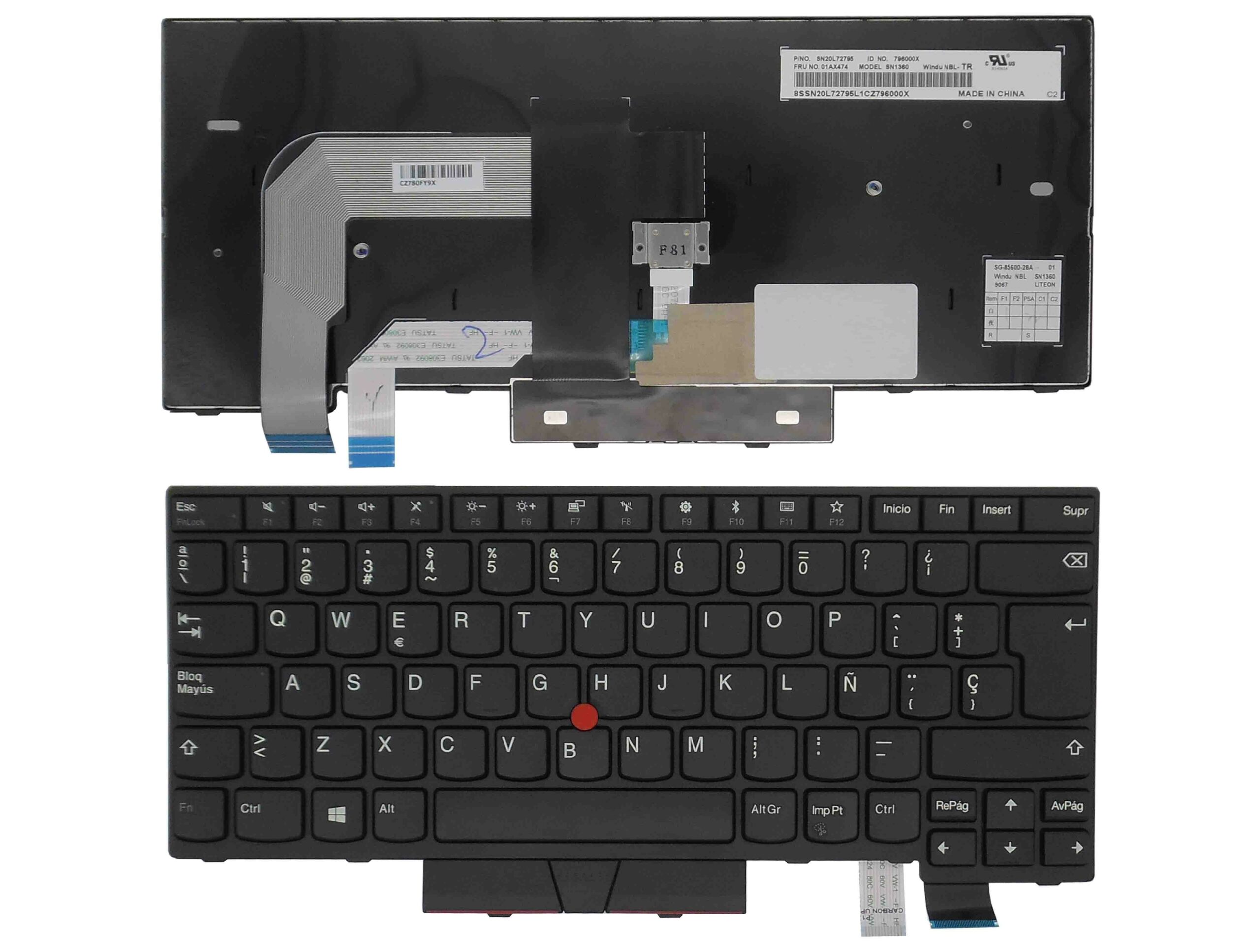 TECLADO PARA PORTATIL LENOVO THINKPAD T460 T470 T480