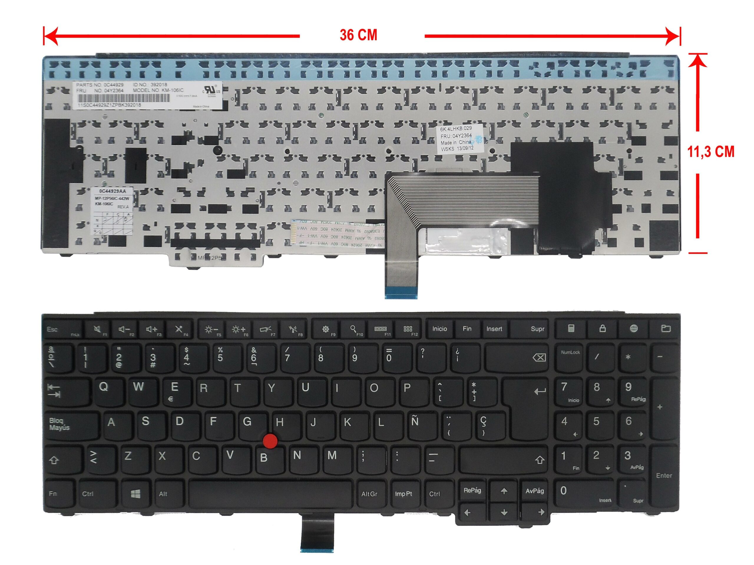 TECLADO PARA PORTATIL LENOVO THINKPAD E531 E540 T540 04Y2358 PRETO - Image 2