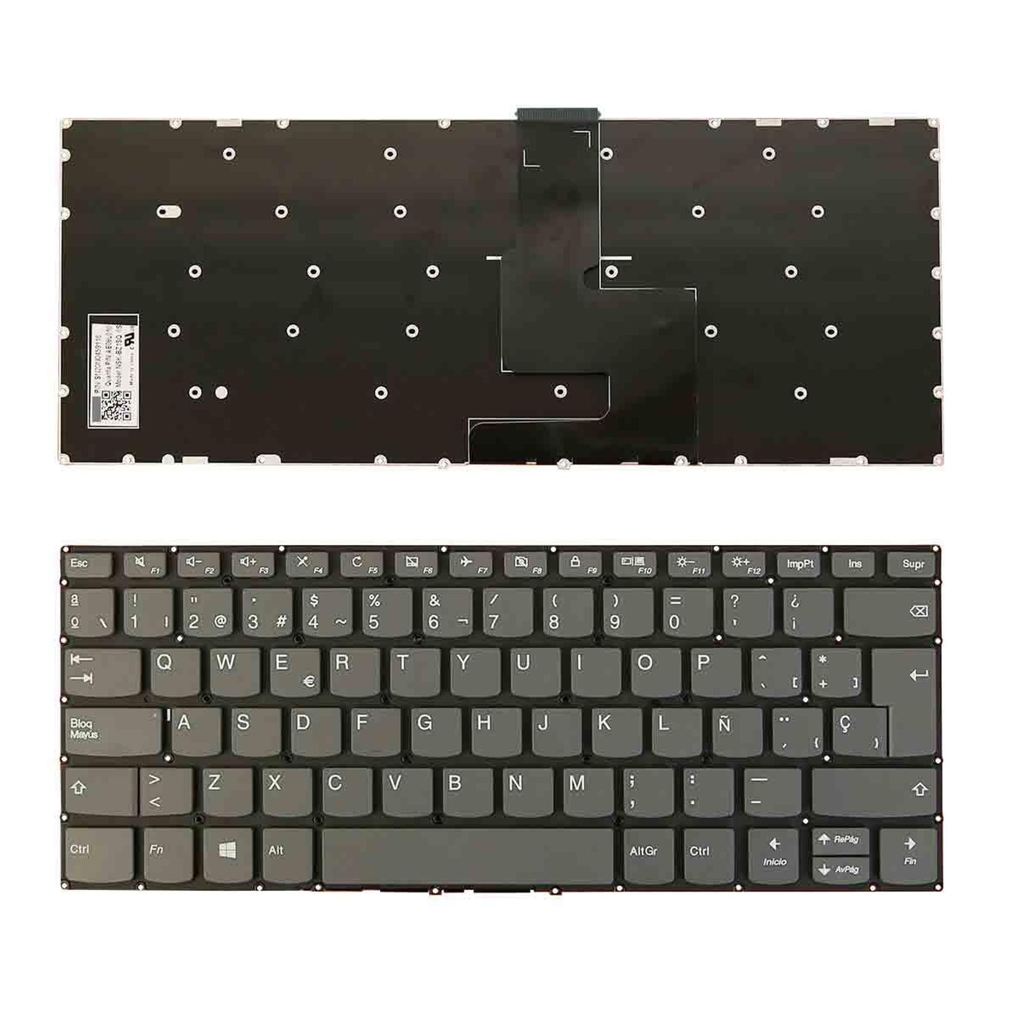 TECLADO PARA PORTATIL LENOVO IDEAPAD 330-14IKB CINZENTO SIN ESTRUTURA