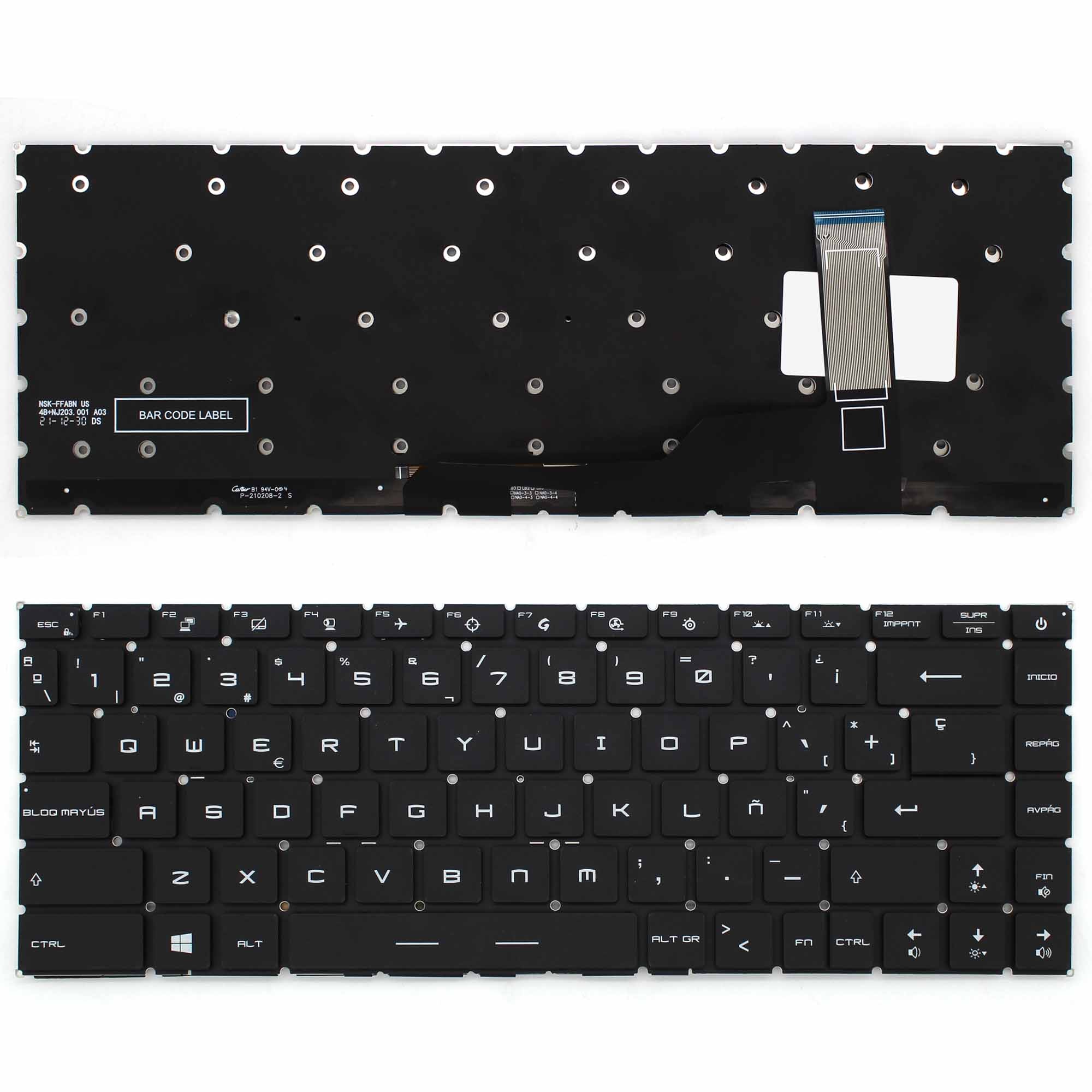 TECLADO PARA PORTATIL MSI STEALTH 15M GS66 STEALTH GE66 RAIDER RETROILUMINADO