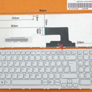 TECLADO PARA PORTATIL SONY VAIO VPC-EE SERIES EN BRANCO AENE7P00110