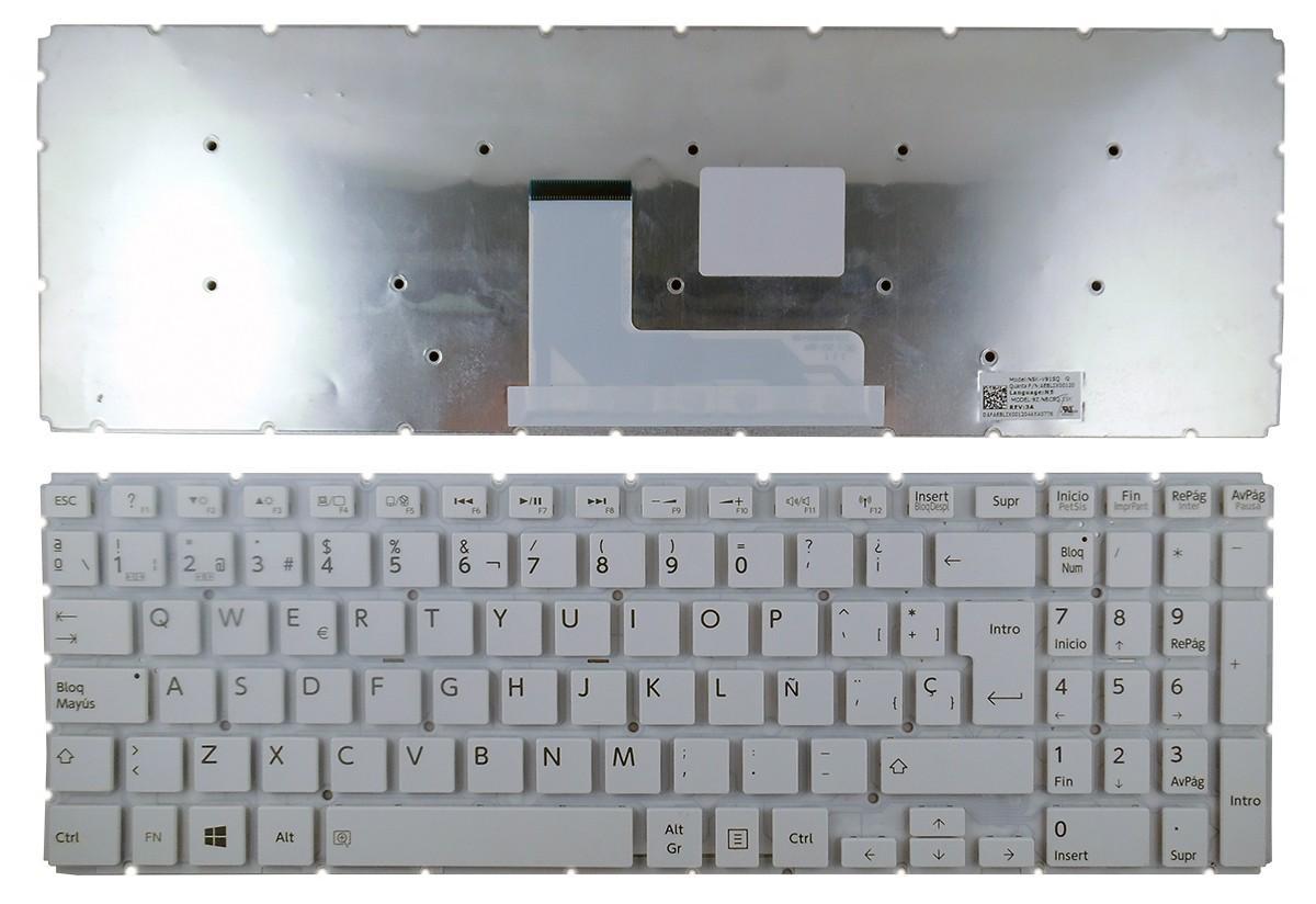 TECLADO PARA PORTATIL TOSHIBA SATELLITE NSK-V91SQ AEBLIU00120 9Z.NBCSQ.101 BRANCO