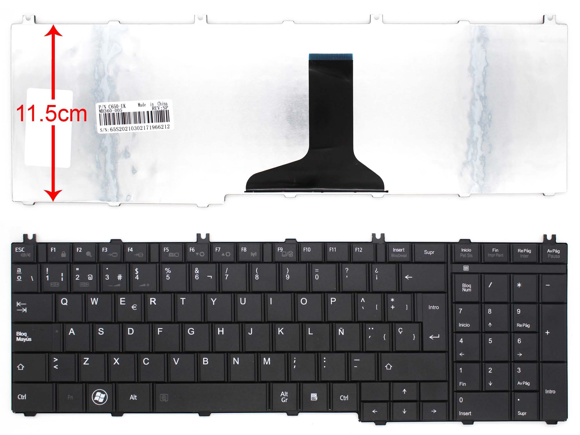 TECLADO PARA PORTATIL TOSHIBA SATELLITE T660 C660D C665 L650 C650 L650D L670D L750 - Image 2
