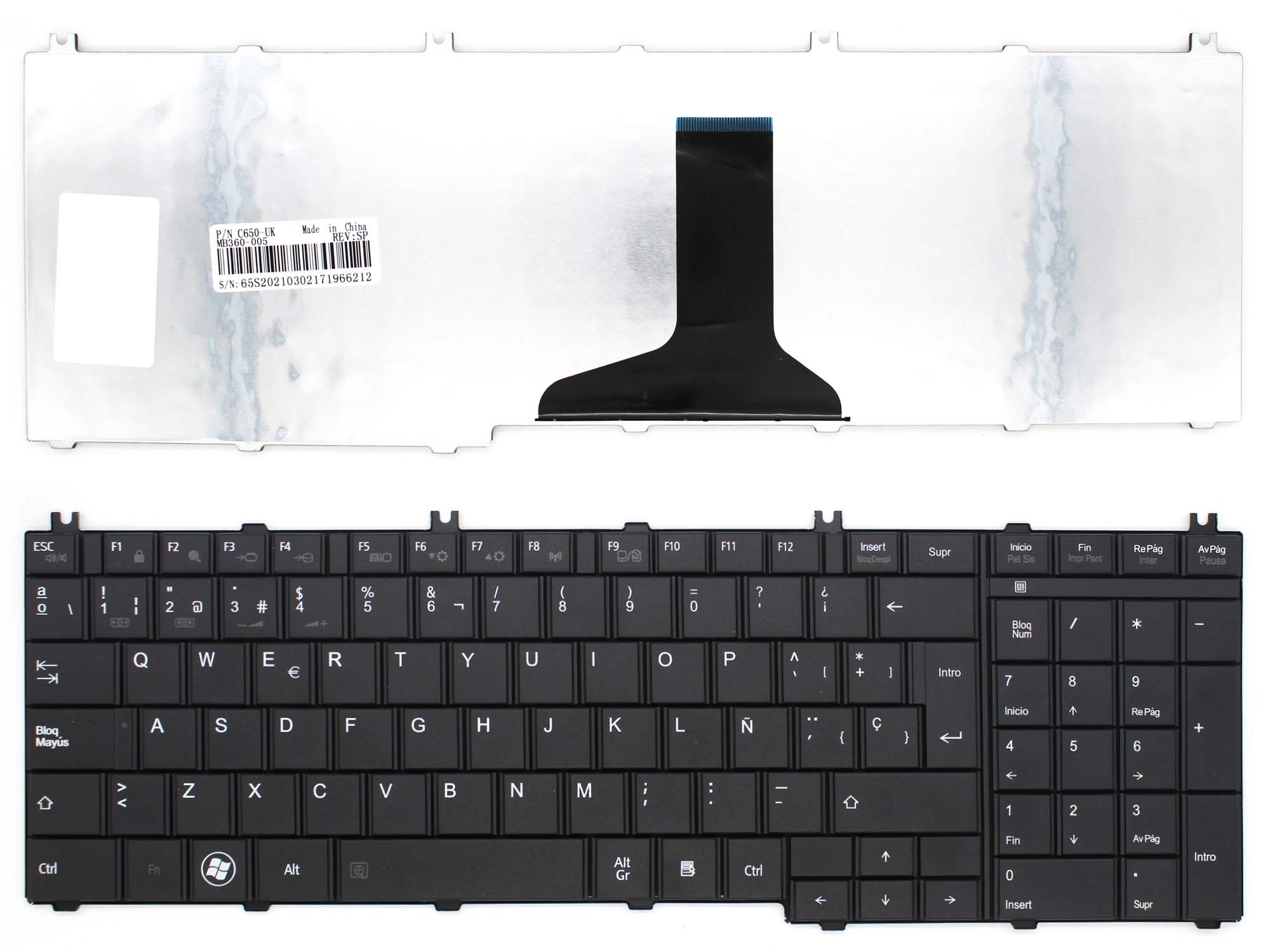 TECLADO PARA PORTATIL TOSHIBA SATELLITE T660 C660D C665 L650 C650 L650D L670D L750