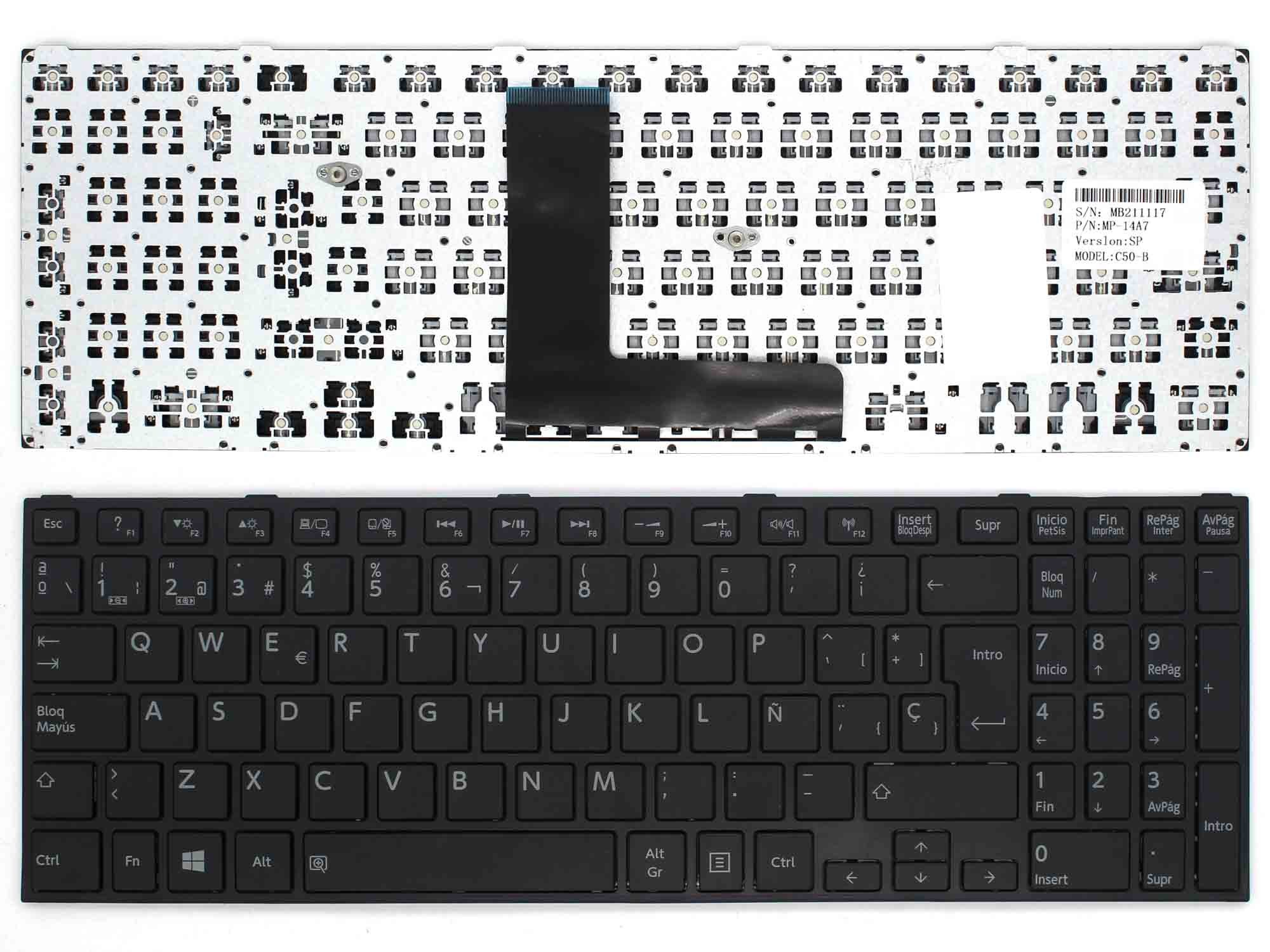 TECLADO ESPANHOL PARA PORTATIL TOSHIBA SATELLITE C50T-A C50-B C50D-B K000890300