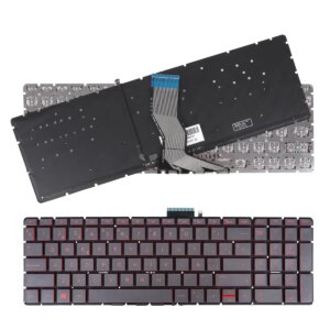 TECLADO PARA LAPTOP COM ILUMINAÇÃO DE FUNDO HP 15-AX000NA 15-AX016TX 15-AX030TX PRETO