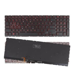 TECLADO PARA LAPTOP COM ILUMINAÇÃO DE FUNDO HP OMEN 15-DC 15-DC000 15T-DC000 15-DC0010NR TPN-Q211 PRETO