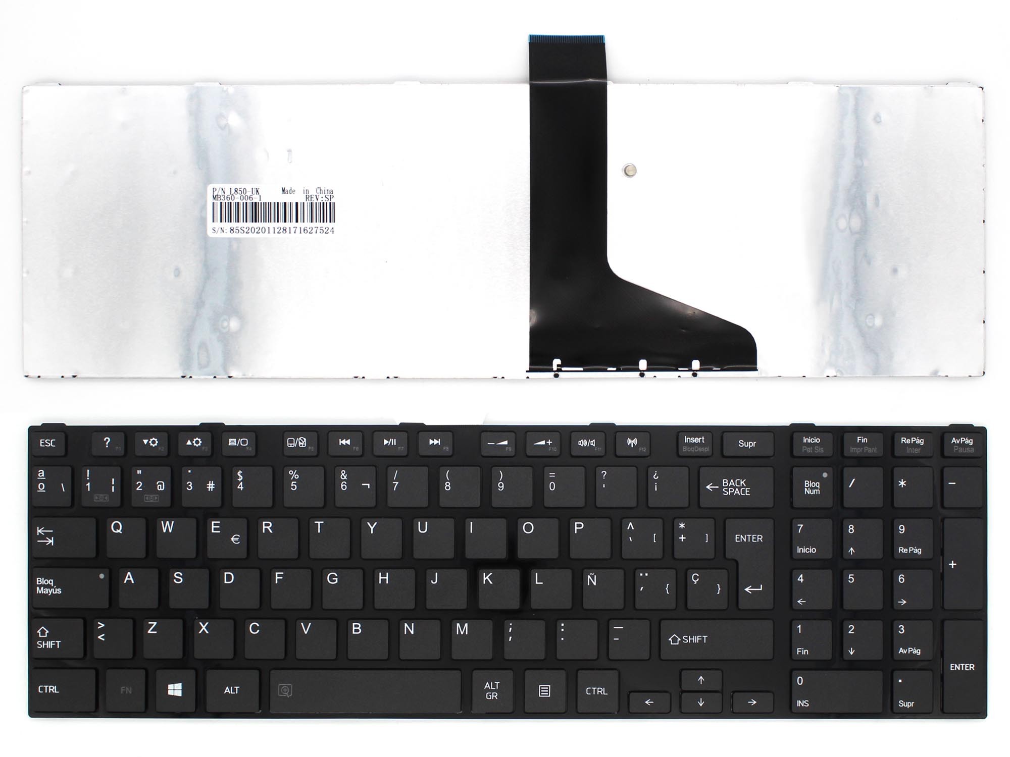 TECLADO PARA PORTATIL TOSHIBA SATELLITE C850 C855 C870 L850 L850D L855 L870 L870D SERIES