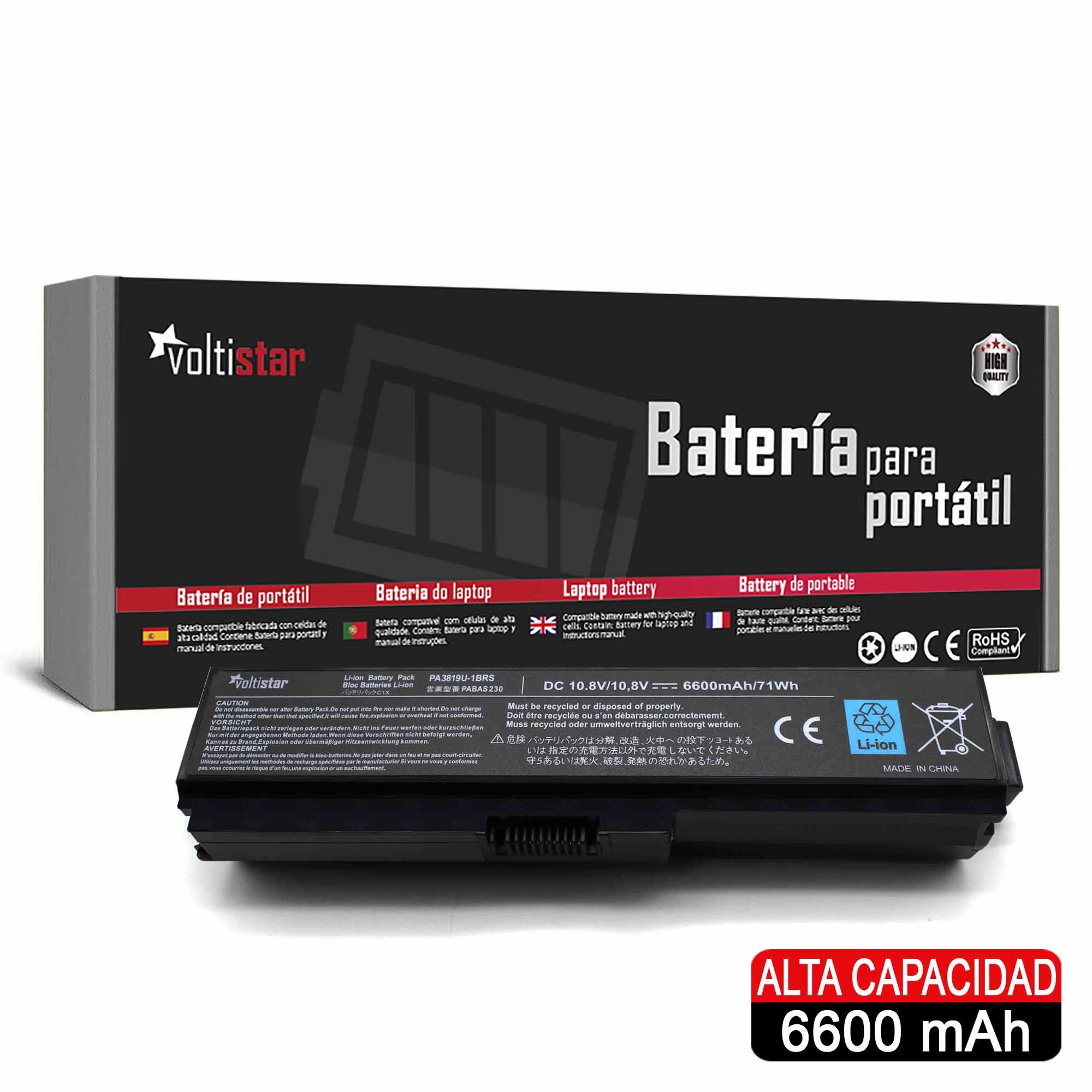 BATERIA ALTA HABILIDADE PARA PORTATIL TOSHIBA L630 L640 L640D L645 L645D L650 PA3634U PA3635U PA3636U - Image 2