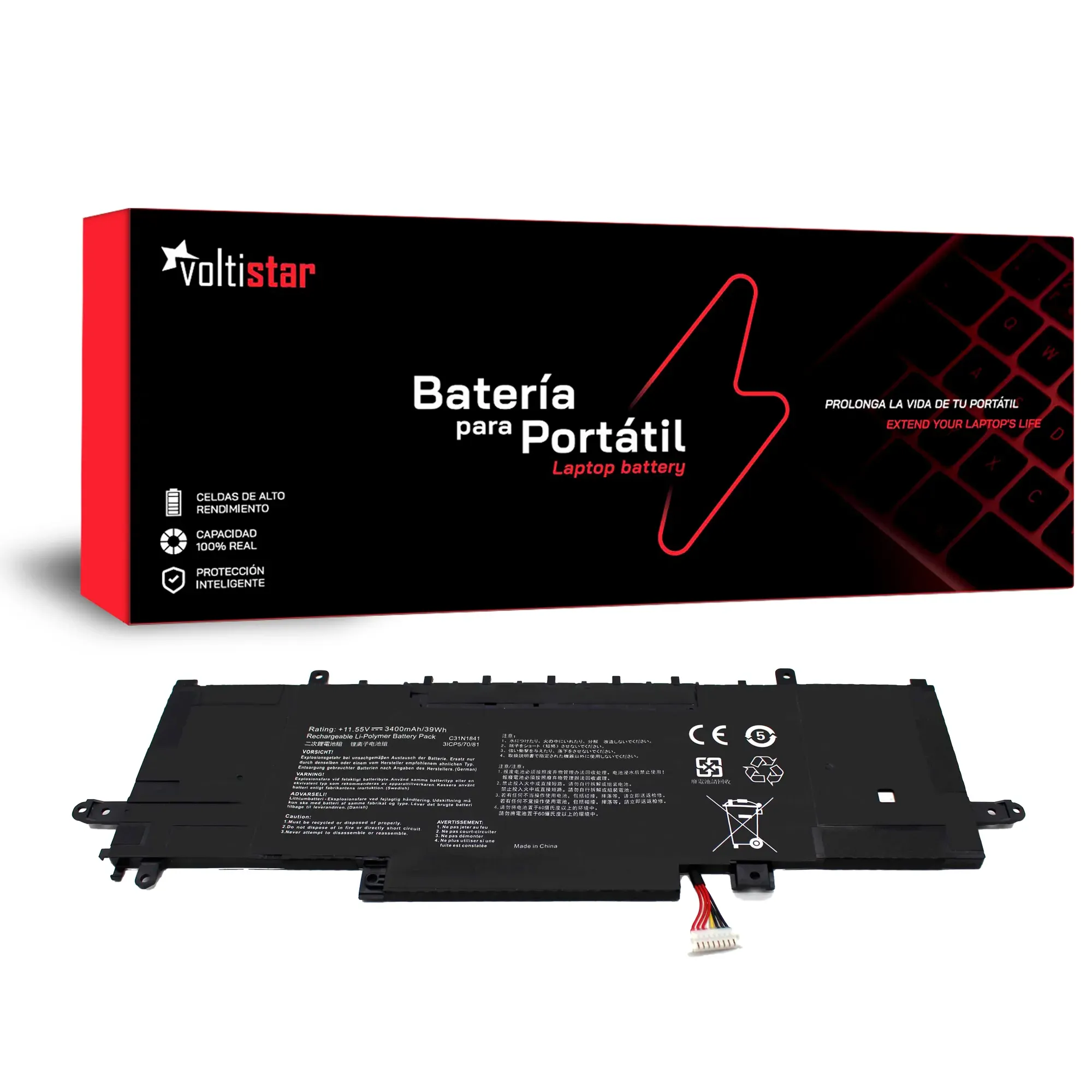 BATERIA PARA PORTATIL ASUS ZENBOOK UX334 UX434 UM433 UM434 UX334FA UX334FL UX334FAC C31N1841