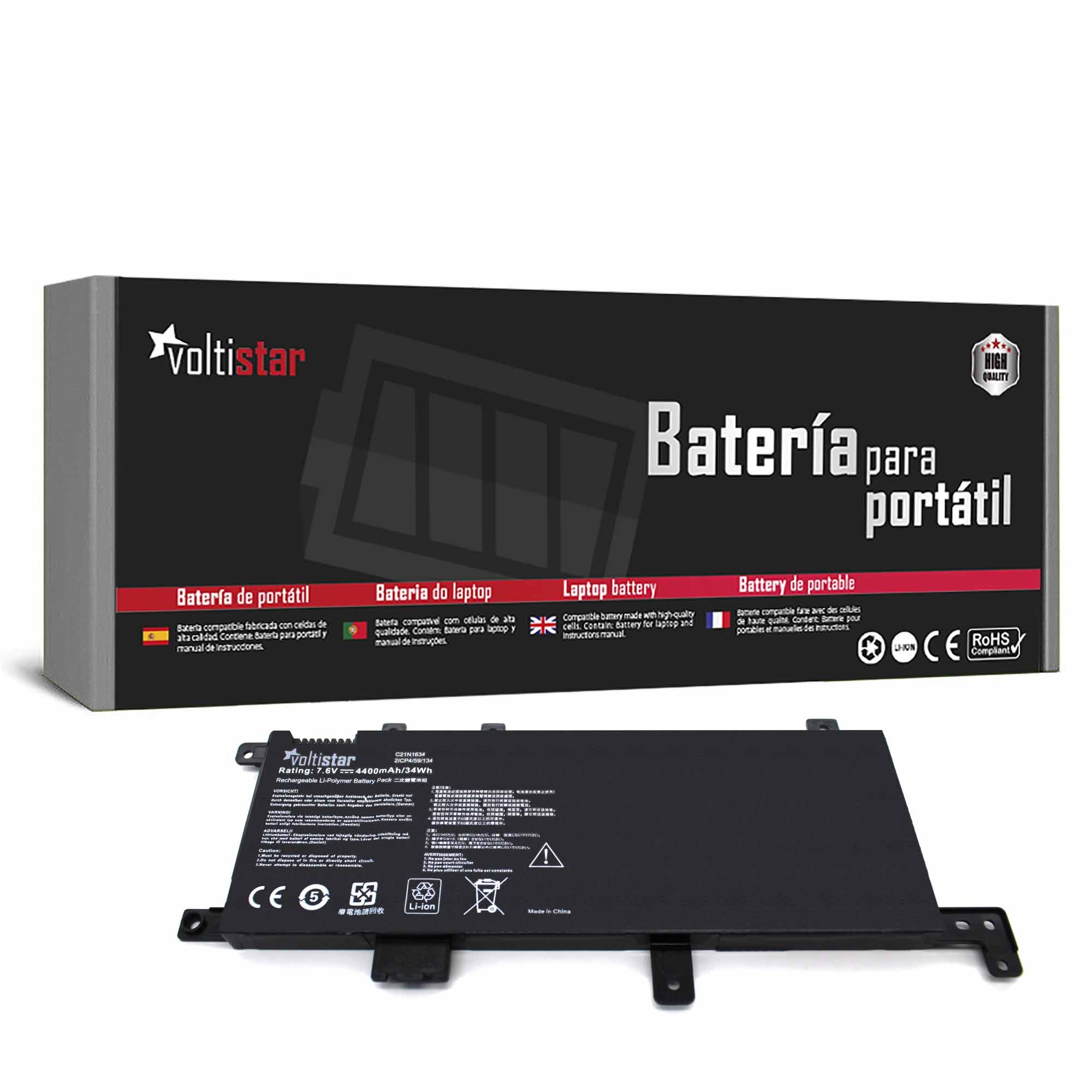 BATERIA PARA PORTATIL ASUS VIVOBOOK R542UR X542U FL5900L C21N1634