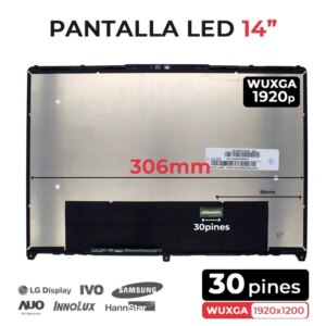 ECRÃ LED DE 14" PARA PORTÁTIL NV140WUM-N49 NV140WUM N49 V8.0 COM MOLDURA