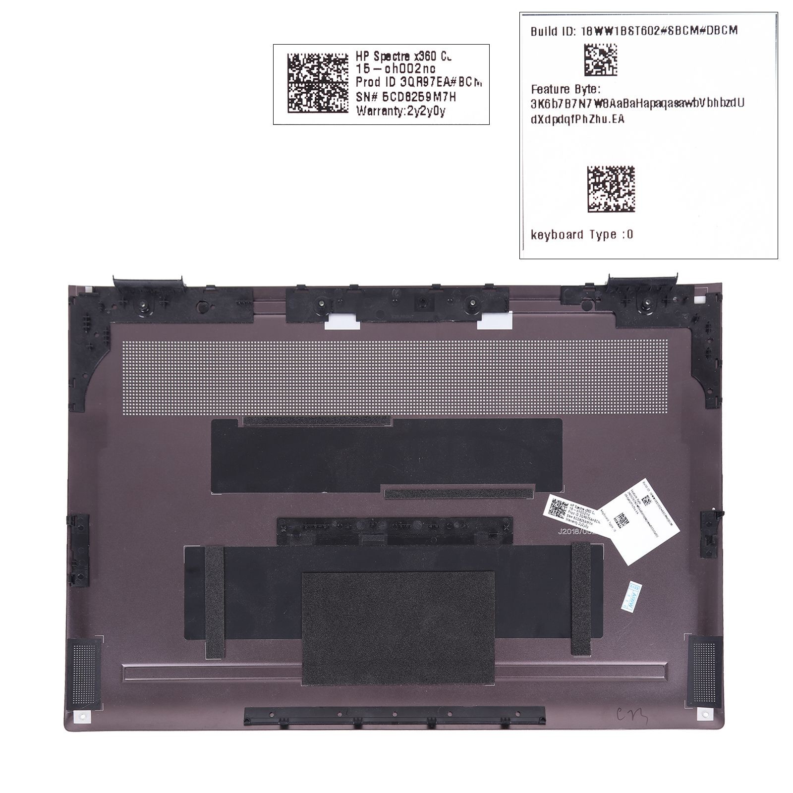 CARCAÇA INFERIOR PARA PORTÁTIL HP SPECTRE X360 15-CH000 MARROM