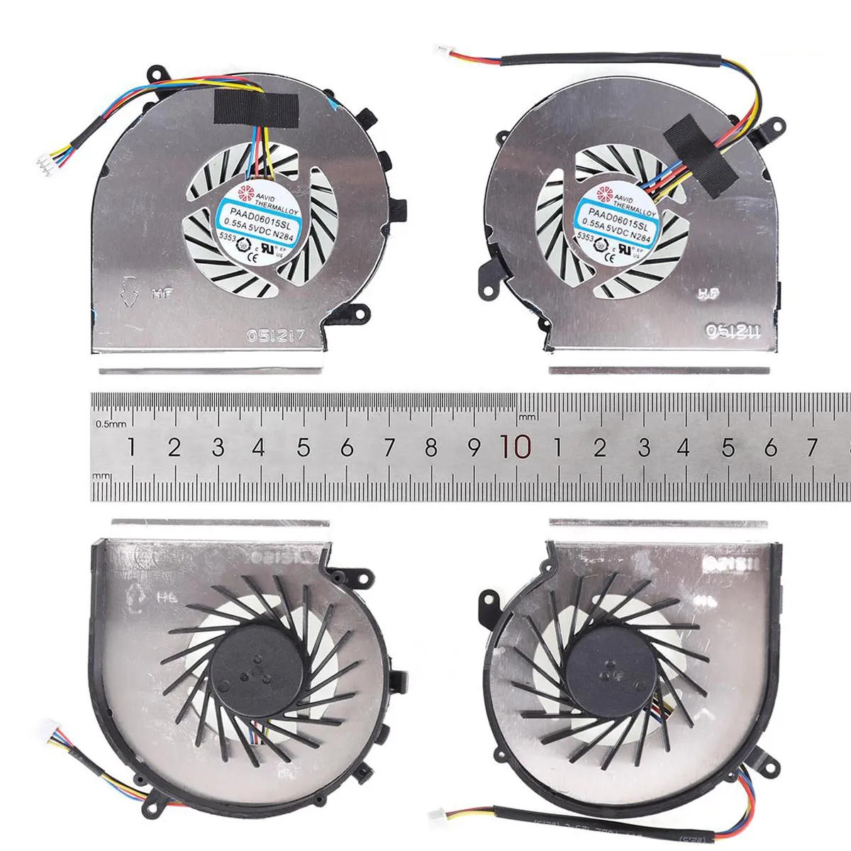 VENTOINHAS DE CPU + GPU PARA LAPTOP MSI GE62VR GE72VR 4 PINOS VERSÃO 2