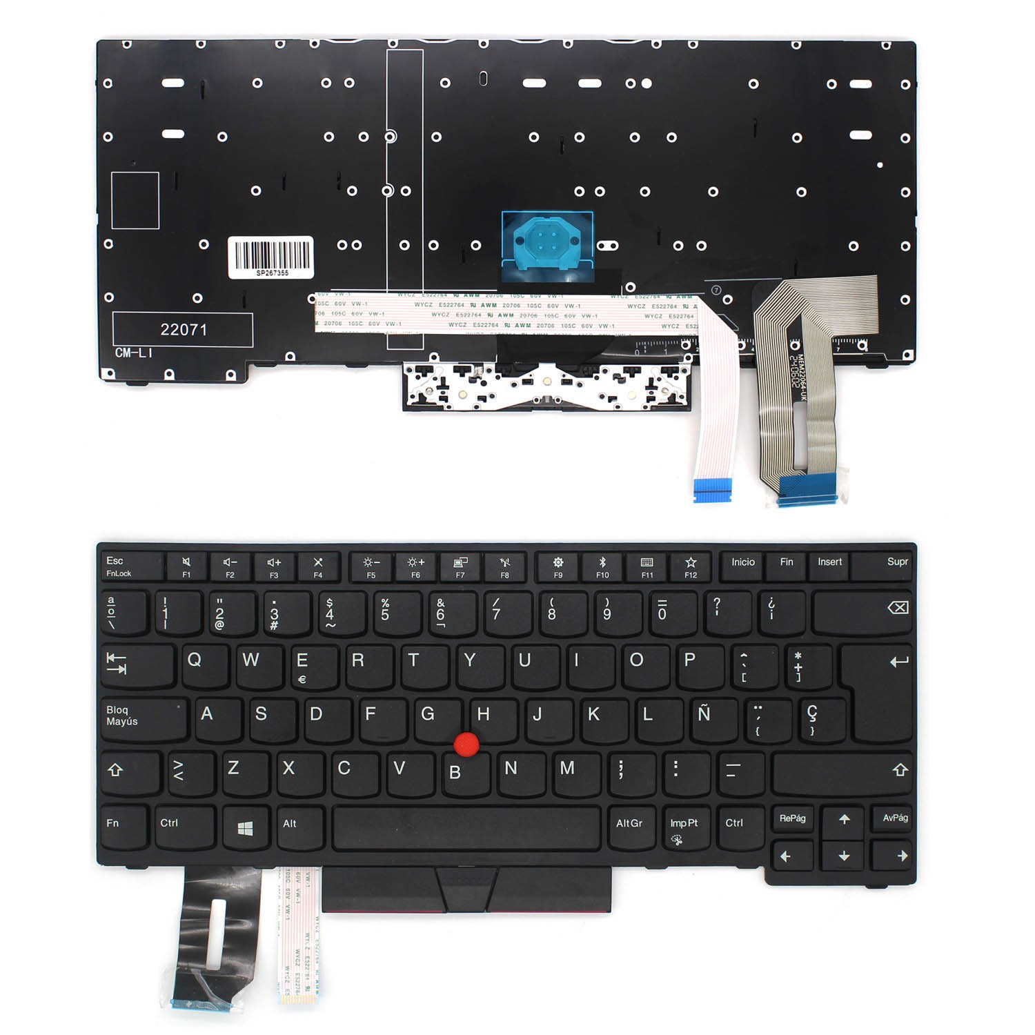 TECLADO PARA PORTÁTIL RETROILUMINADO PARA LENOVO THINKPAD T470 T480 T480S T490 T495 L480 L380 L390