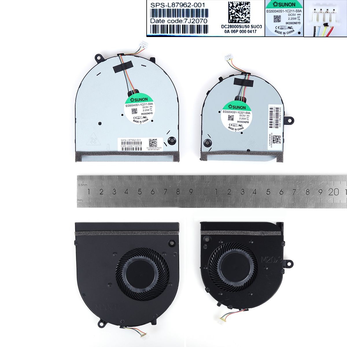 VENTOINHAS CPU + GPU PARA PORTÁTIL HP ENVY 17M-CG TPN-C146 L87962-001 L87961-001