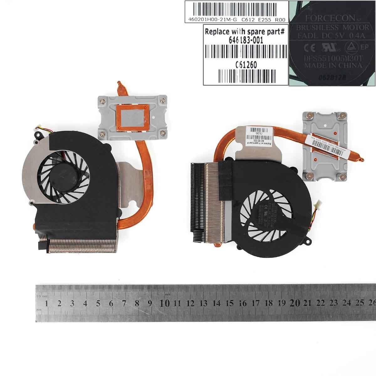 VENTOINHA COM DISSIPADOR DE CALOR PARA PORTATIL HP COMPAQ PRESARIO CQ43 DFS551005M30T 646181-001 (4200431)
