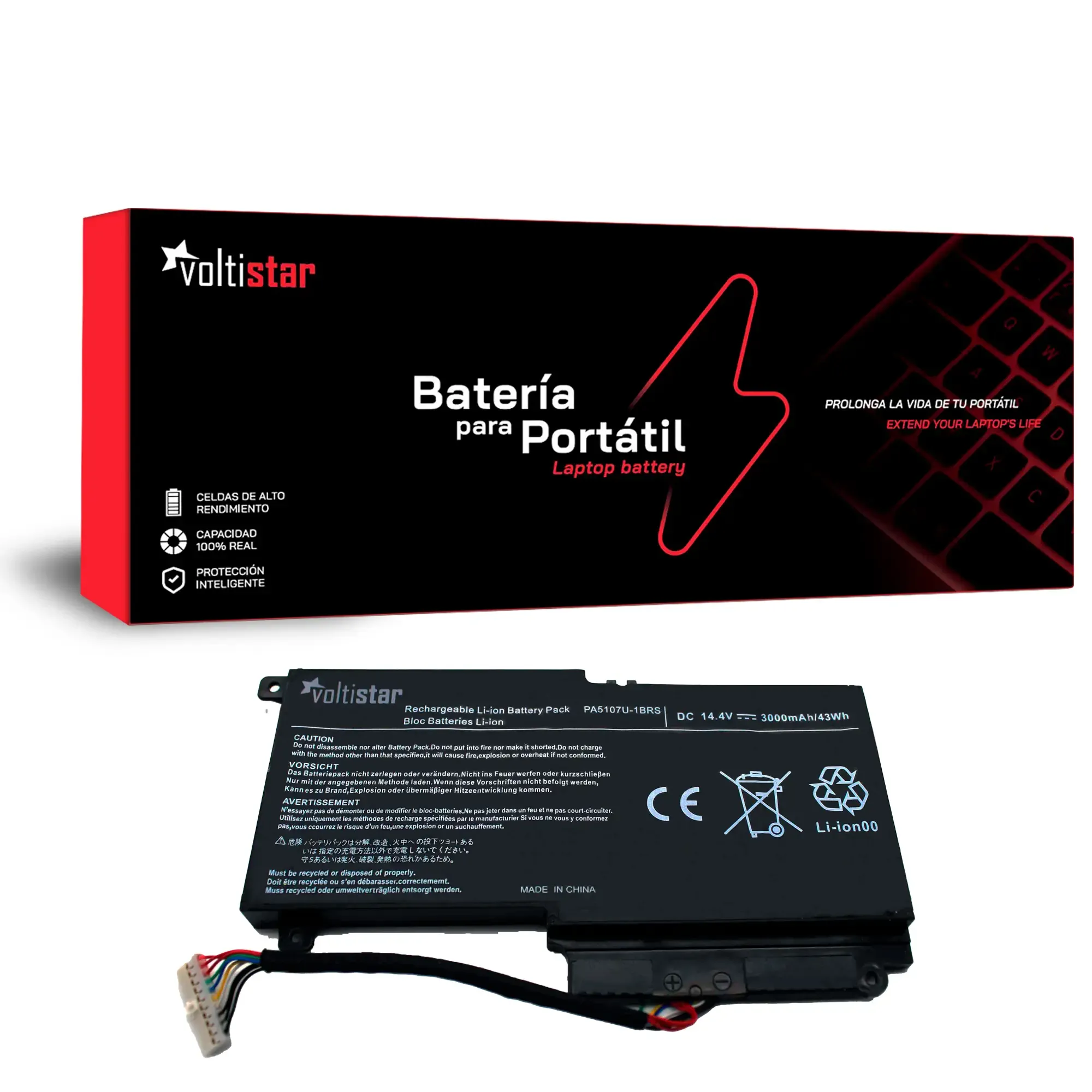 BATERIA PARA PORTATIL TOSHIBA SATELLITE L45 L50 L55 P50 P55 S55 PA5107U-1BRS P000573230