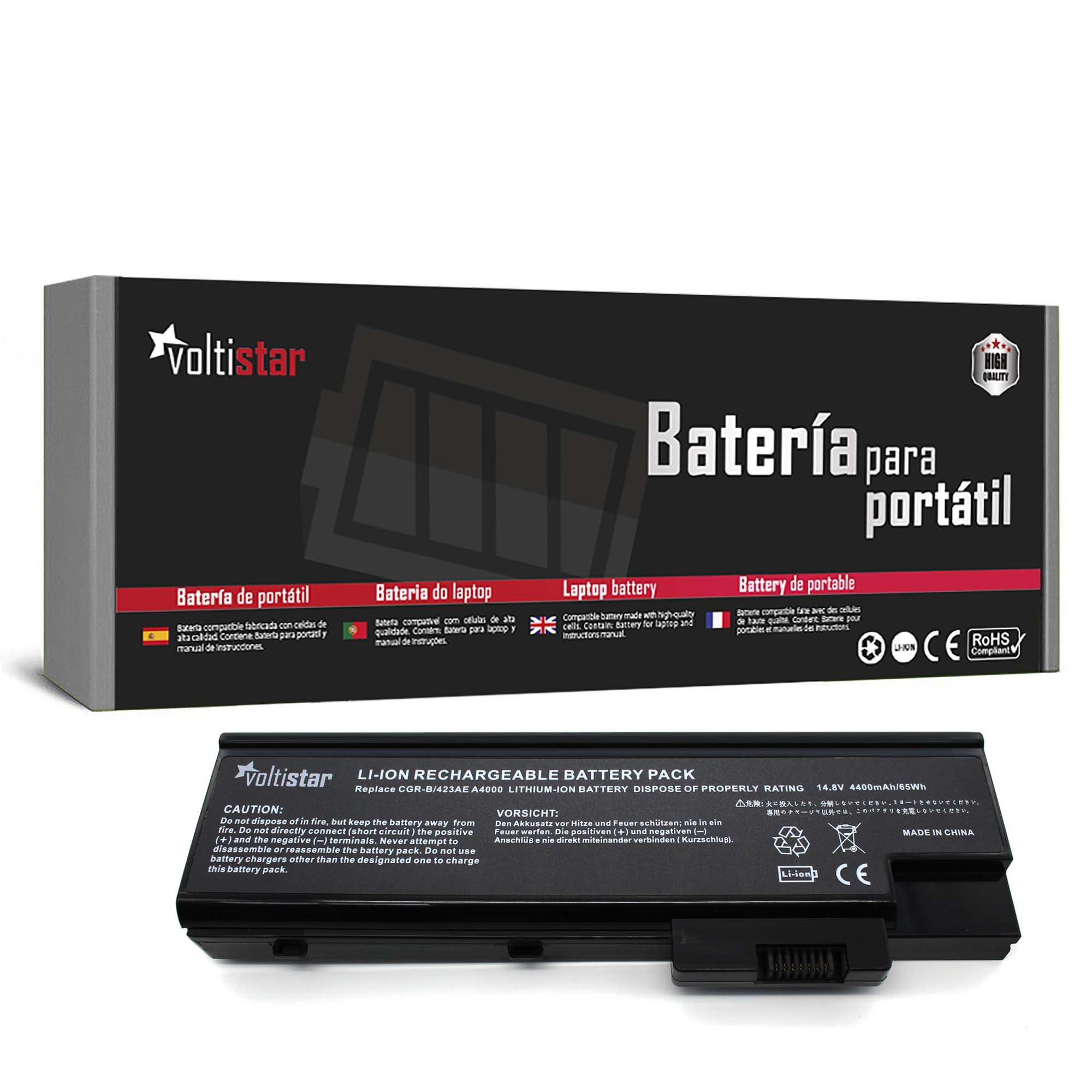 BATERIA PARA PORTATIL ACER BT.T5007.001, BT.T5007.002 4UR18650F-1-QC192 MS2169 SQU-401