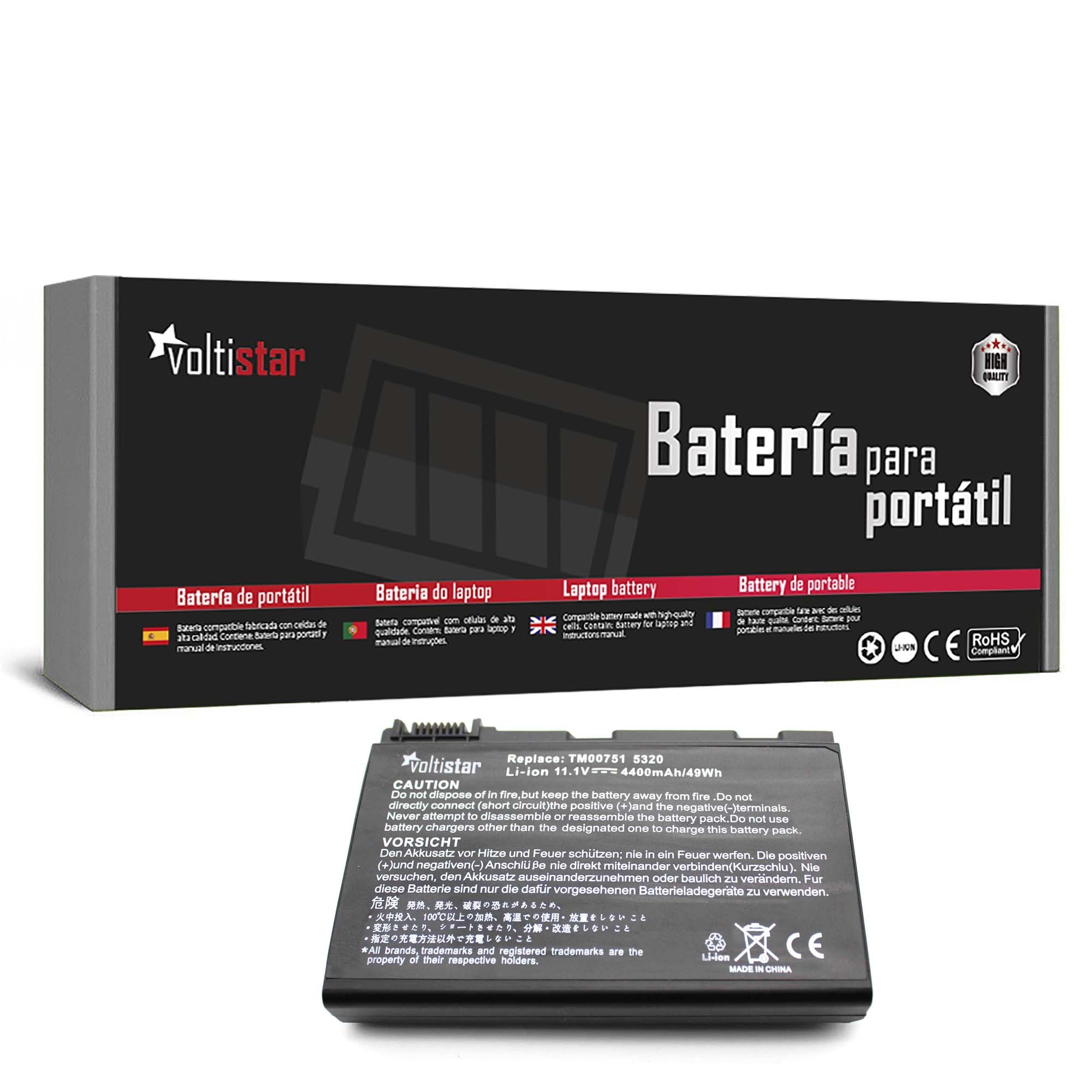 BATERIA PARA PORTATIL ACER TRAVELMATE 5320 5520 7520 7720 GRAPE32 GRAPE34