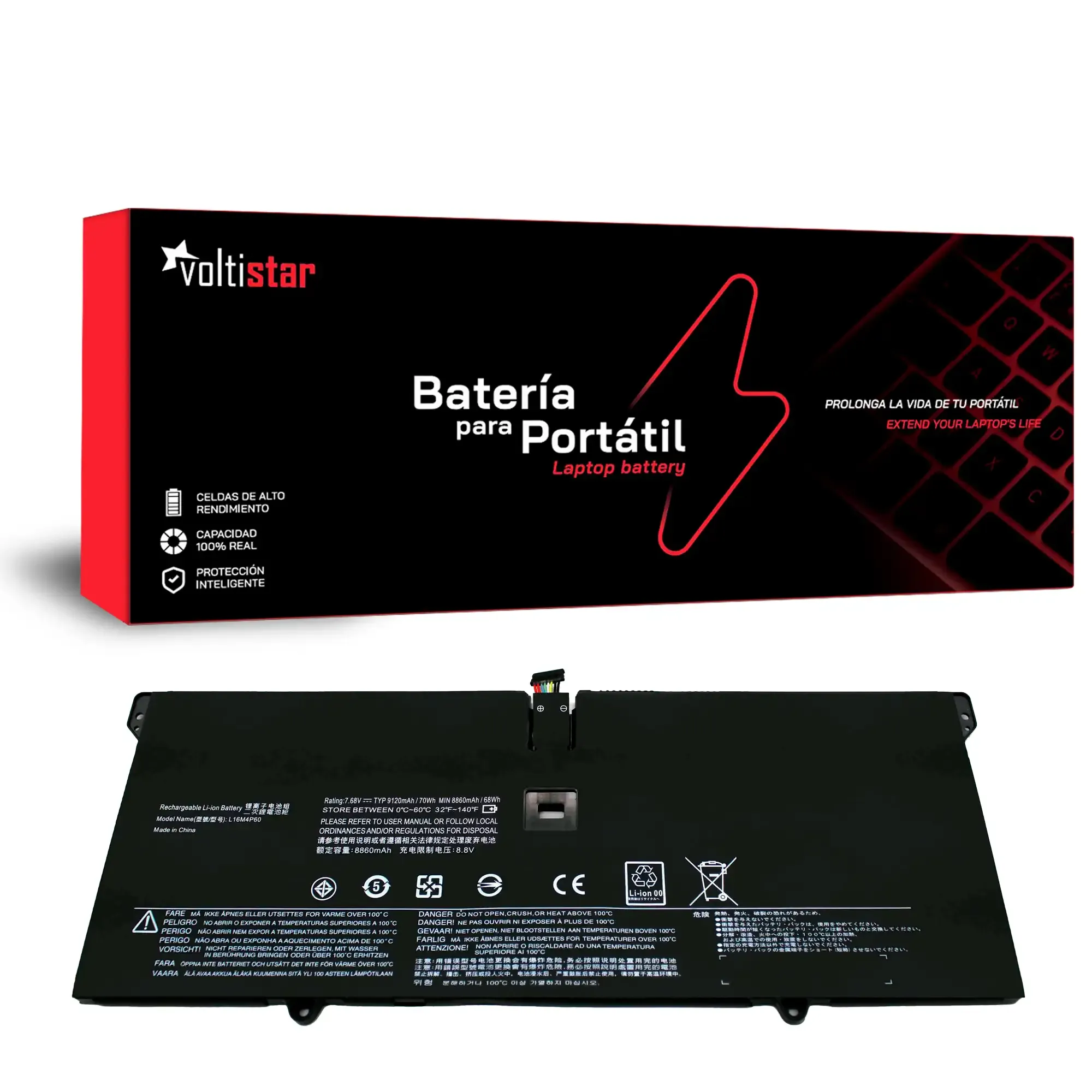 BATERÍA PARA PORTÁTIL LENOVO YOGA 920-13IKB 80Y7 80Y8 L16M4P60 L16C4P61