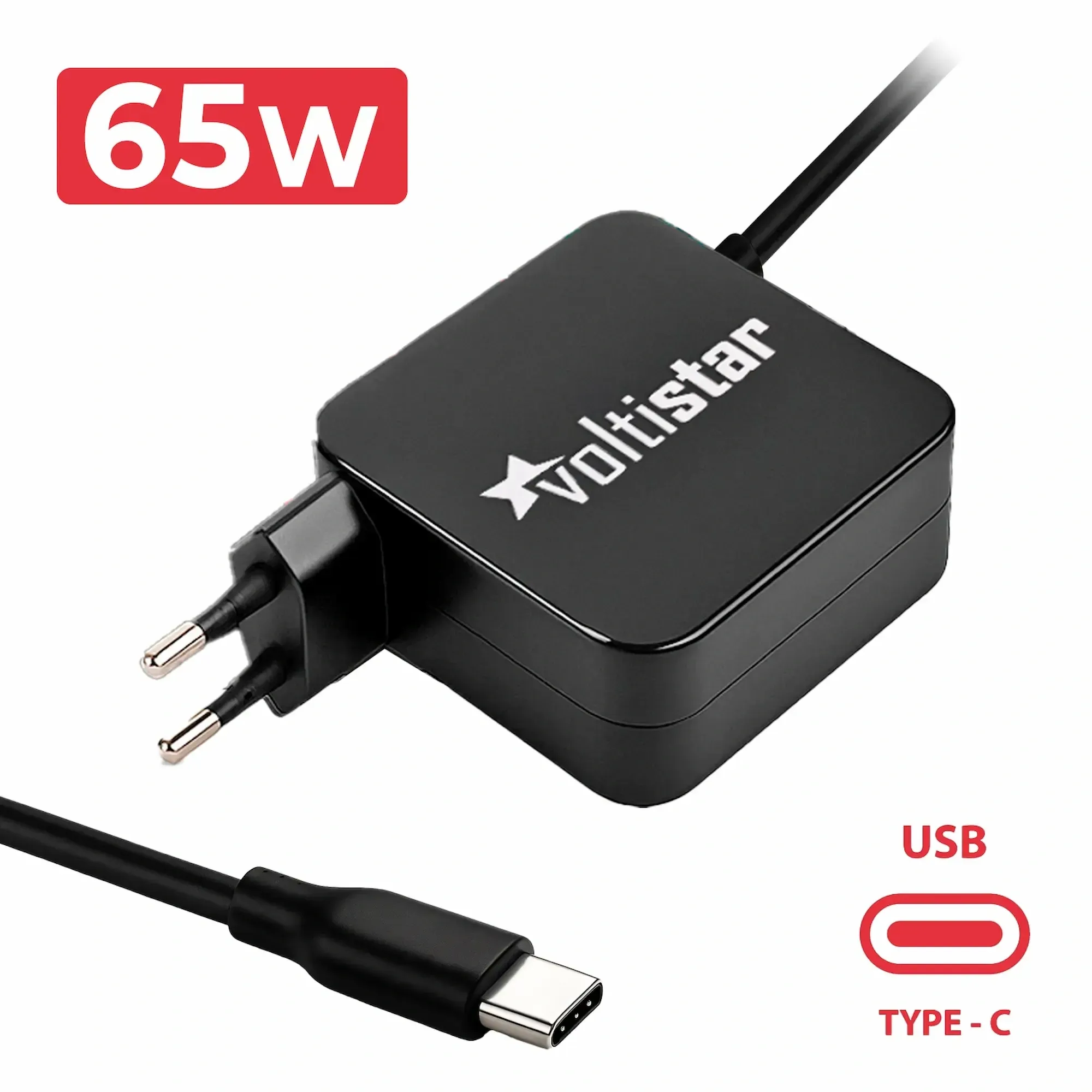 CARREGADOR USB-C MULTITENSÃO PARA PORTÁTIL 5V-20V 3.25A 65W PRETO