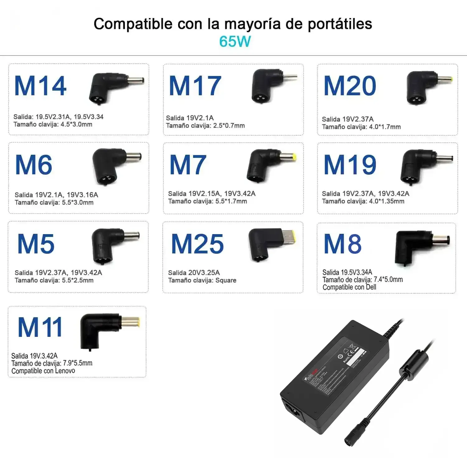 CARREGADOR UNIVERSAL ULTRA PORTABLE 15-20V 65W 10TIPS - Image 3