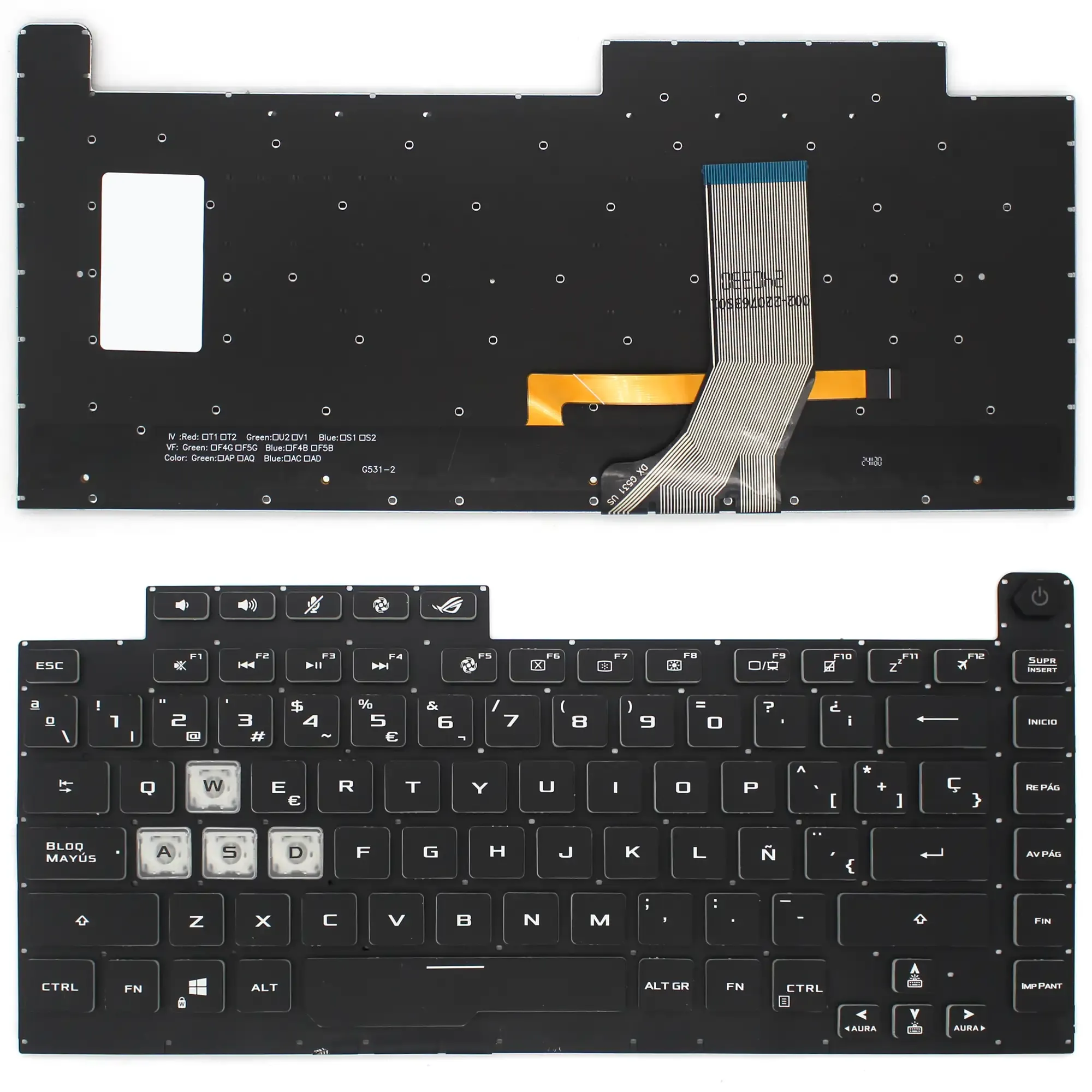 TECLADO RETROILUMINADO PARA PORTÁTIL ASUS ROG STRIX G531