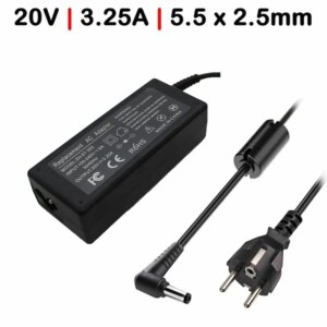 CARREGADOR PARA PORTATIL FUJITSU LENOVO E MSI 20V 3.25A 5.5X2.5MM