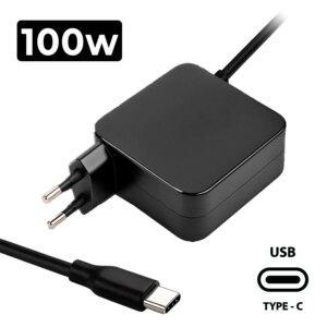 CARREGADOR MULTIVOLTAGEM  PARA PORTÁTIL USB-C 5V - 20V 5A 100W PRETO