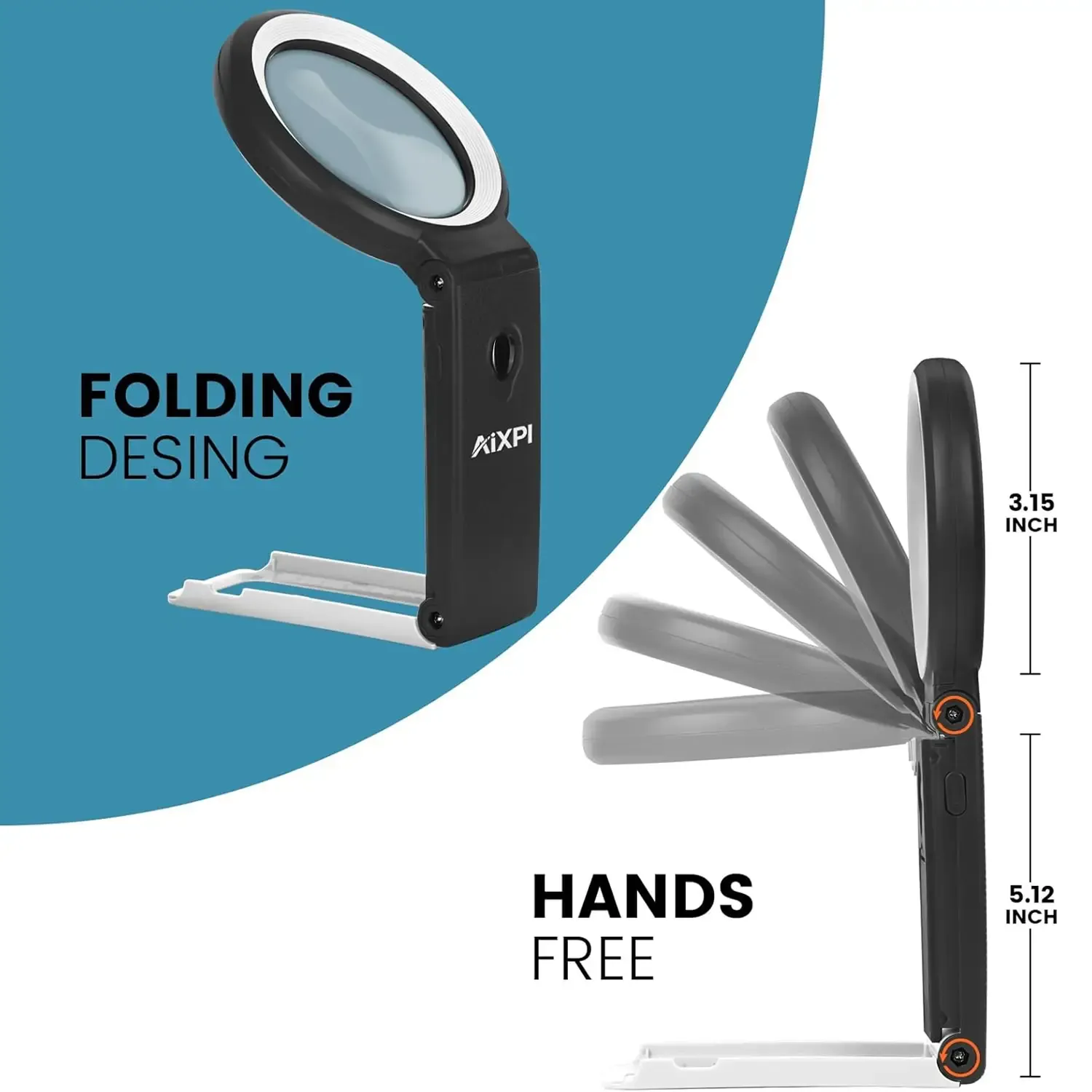 LUPA ILUMINADA 30X 40X COM 18 LEDS E SUPORTE DOBRÁVEL PRETO - Image 3