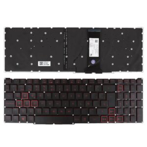 TECLADO PARA NOTEBOOK ACER NITRO-4 AN515-54 AN515-43 AN517-51 AN715-51 PRETO E VERMELHO