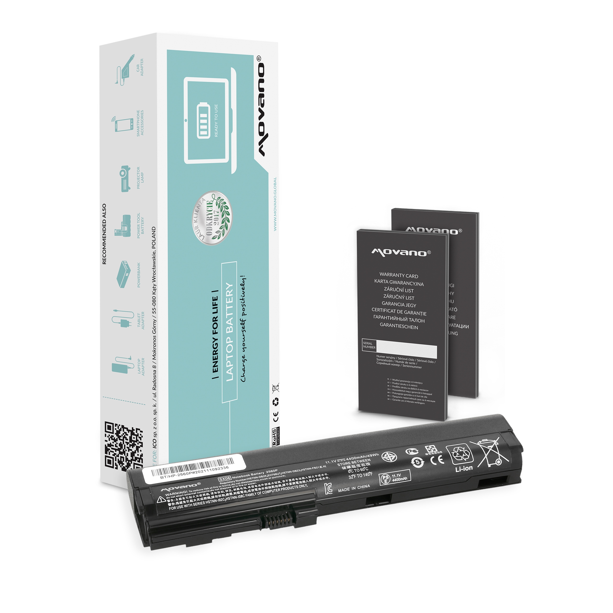 Bateria Movano para HP 2560p, 2570p – SX06