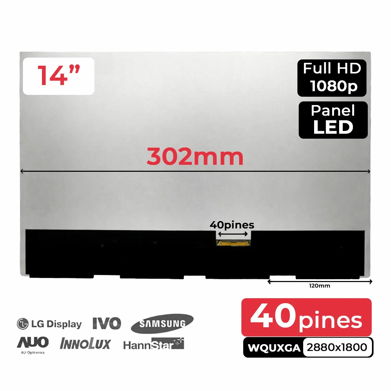 ECRÃ QUASE NOVA 14" ATNA40CU06-0 PARA PORTÁTIL SEM MOLDURA